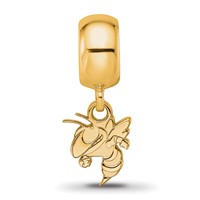 Sterling Silver Gold-plated LogoArt Georgia Institute of Technology Yellow Jacket Extra Small Dangle Bead Charm view 4
