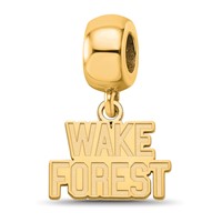 Sterling Silver Gold-plated LogoArt Wake Forest University W-f Deacon Extra Small Dangle Bead Charm view 1