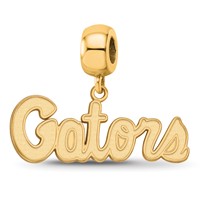 Sterling Silver Gold-plated LogoArt University of Florida Gators Script Small Dangle Bead Charm view 1