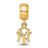 Sterling Silver Gold Plated Major League Baseball LogoArt New York Yankees N-y Dangle Bead view 4