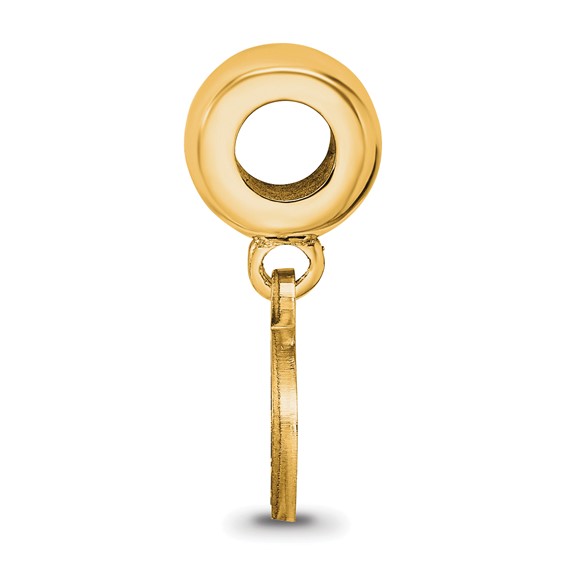 Sterling Silver Gold-plated LogoArt Auburn Tigers Extra Small Dangle Bead Charm