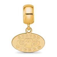 Sterling Silver Gold-plated LogoArt Auburn Tigers Extra Small Dangle Bead Charm view 4