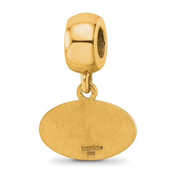 Sterling Silver Gold-plated LogoArt Auburn Tigers Extra Small Dangle Bead Charm