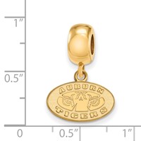 Sterling Silver Gold-plated LogoArt Auburn Tigers Extra Small Dangle Bead Charm view 3