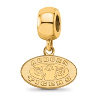 Sterling Silver Gold-plated LogoArt Auburn Tigers Extra Small Dangle Bead Charm view 1