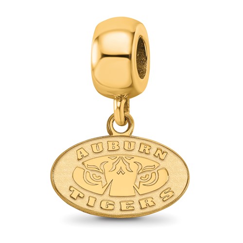 Sterling Silver Gold-plated LogoArt Auburn Tigers Extra Small Dangle Bead Charm