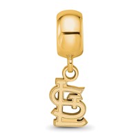 Sterling Silver Gold Plated Major League Baseball LogoArt St. Louis Cardinals St. L Dangle Bead view 4