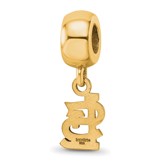 Sterling Silver Gold Plated Major League Baseball LogoArt St. Louis Cardinals St. L Dangle Bead