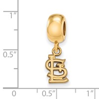 Sterling Silver Gold Plated Major League Baseball LogoArt St. Louis Cardinals St. L Dangle Bead view 3
