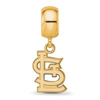Sterling Silver Gold Plated Major League Baseball LogoArt St. Louis Cardinals St. L Dangle Bead view 4