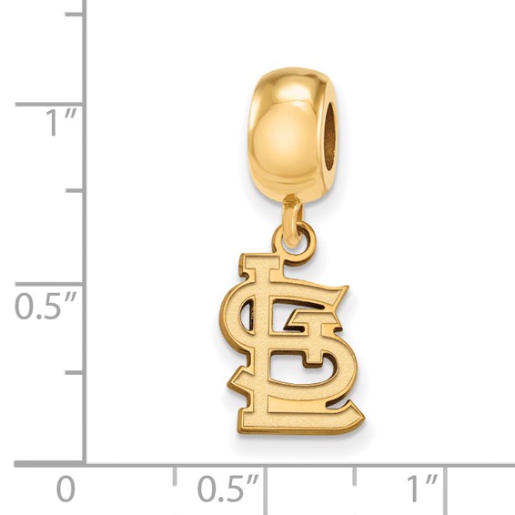 Sterling Silver Gold Plated Major League Baseball LogoArt St. Louis Cardinals St. L Dangle Bead