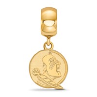 Sterling Silver Gold-plated LogoArt Florida State University Seminole Small Dangle Bead Charm view 3