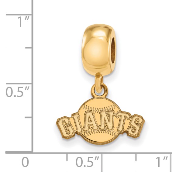Sterling Silver Gold Plated Major League Baseball LogoArt San Francisco Giants Extra Small Dangle