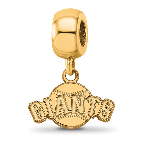 Sterling Silver Gold Plated Major League Baseball LogoArt San Francisco Giants Extra Small Dangle