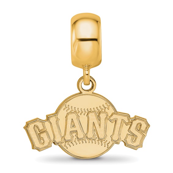 Sterling Silver Gold Plated Major League Baseball LogoArt San Francisco Giants Dangle Bead
