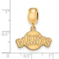 Sterling Silver Gold Plated Major League Baseball LogoArt San Francisco Giants Dangle Bead view 3