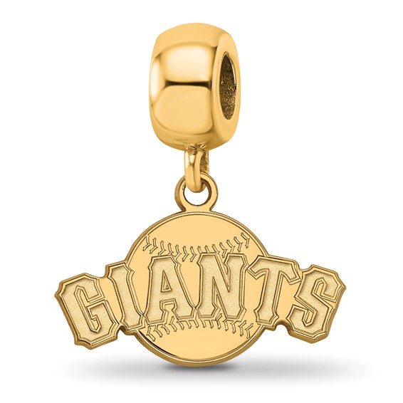 Sterling Silver Gold Plated Major League Baseball LogoArt San Francisco Giants Dangle Bead