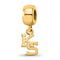Sterling Silver Gold-plated LogoArt Kansas State University K-s Extra Small Dangle Bead Charm view 1