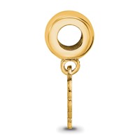 Sterling Silver Gold-plated LogoArt North Carolina State University Wolf Extra Small Dangle Bead Charm view 2