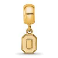 Sterling Silver Gold-plated LogoArt the Ohio State University Letter O Extra Small Dangle Bead Charm view 4