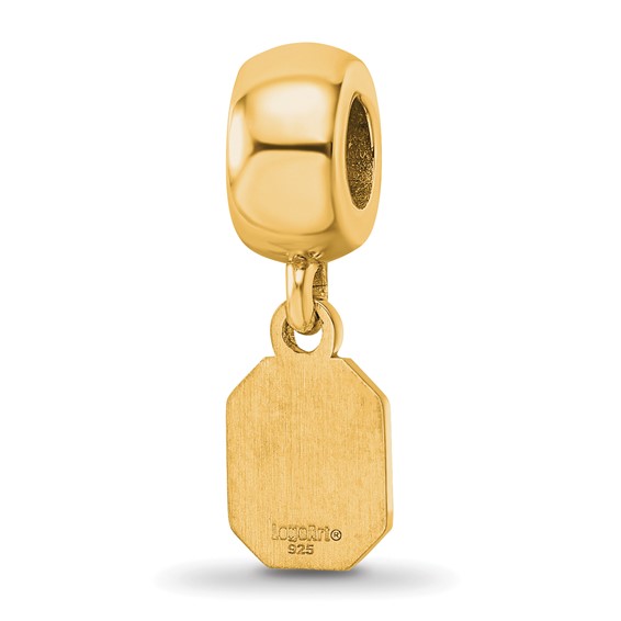 Sterling Silver Gold-plated LogoArt The Ohio State University Letter O Extra Small Dangle Bead Charm