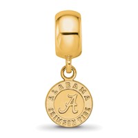 Sterling Silver Gold-plated LogoArt University of Alabama Crimson Tide Extra Small Dangle Bead Charm view 4