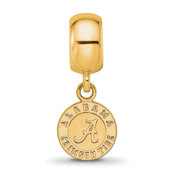 Sterling Silver Gold-plated LogoArt University of Alabama Crimson Tide Extra Small Dangle Bead Charm