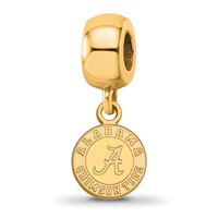 Sterling Silver Gold-plated LogoArt University of Alabama Crimson Tide Extra Small Dangle Bead Charm view 1