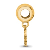 Sterling Silver Gold-plated LogoArt University of South Carolina Gamecock Extra Small Dangle Bead Charm view 2