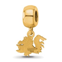 Sterling Silver Gold-plated LogoArt University of South Carolina Gamecock Extra Small Dangle Bead Charm view 5