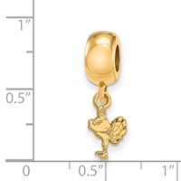 Sterling Silver Gold-plated LogoArt Virginia Tech HokieBird Extra Small Dangle Bead Charm view 2