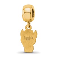 Sterling Silver Gold-plated LogoArt North Carolina State University Wolf Small Dangle Bead Charm view 5