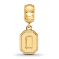 Sterling Silver Gold-plated LogoArt the Ohio State University Letter O Small Dangle Bead Charm view 3
