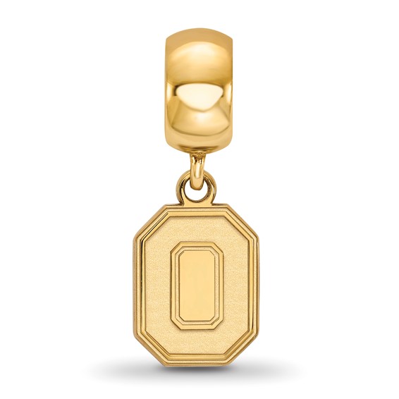 Sterling Silver Gold-plated LogoArt The Ohio State University Letter O Small Dangle Bead Charm
