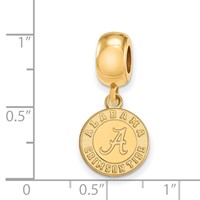 Sterling Silver Gold-plated LogoArt University of Alabama Crimson Tide Small Dangle Bead Charm view 3