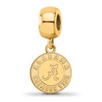 Sterling Silver Gold-plated LogoArt University of Alabama Crimson Tide Small Dangle Bead Charm view 1