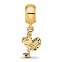 Sterling Silver Gold-plated LogoArt Virginia Tech HokieBird Small Dangle Bead Charm view 4
