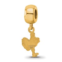 Sterling Silver Gold-plated LogoArt Virginia Tech HokieBird Small Dangle Bead Charm view 5