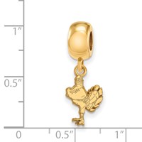Sterling Silver Gold-plated LogoArt Virginia Tech HokieBird Small Dangle Bead Charm view 3