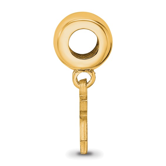 Sterling Silver Gold-plated LogoArt Michigan State University Spartan Extra Small Dangle Bead Charm