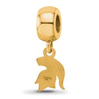 Sterling Silver Gold-plated LogoArt Michigan State University Spartan Extra Small Dangle Bead Charm view 5