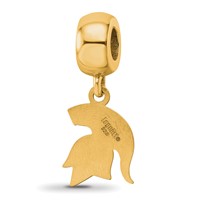 Sterling Silver Gold-plated LogoArt Michigan State University Spartan Small Dangle Bead Charm view 5