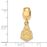Sterling Silver Gold-plated LogoArt Purdue University Boilermakers Train Logo Small Dangle Bead Charm view 2