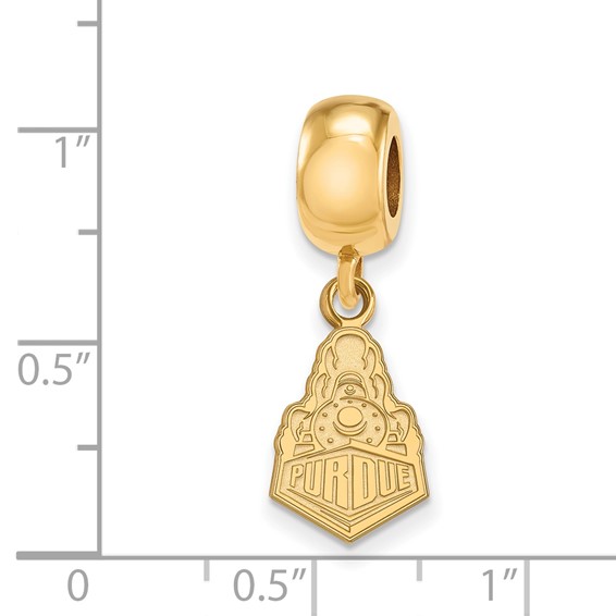 Sterling Silver Gold-plated LogoArt Purdue University Boilermakers Train Logo Small Dangle Bead Charm