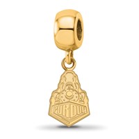 Sterling Silver Gold-plated LogoArt Purdue University Boilermakers Train Logo Small Dangle Bead Charm view 1