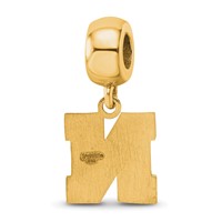 Sterling Silver Gold-plated LogoArt University of Nebraska Letter N Small Dangle Bead Charm view 5