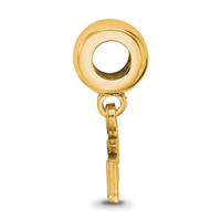 Sterling Silver Gold-plated LogoArt Florida State University F-s-u Extra Small Dangle Bead Charm view 2