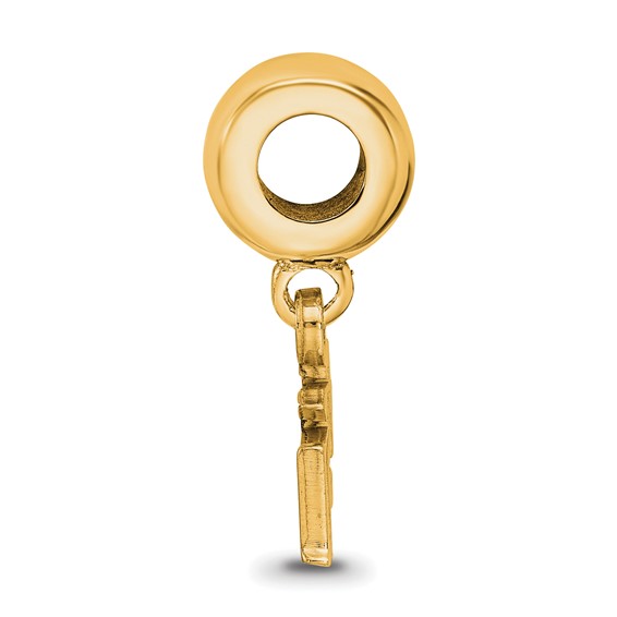 Sterling Silver Gold-plated LogoArt Florida State University F-S-U Extra Small Dangle Bead Charm