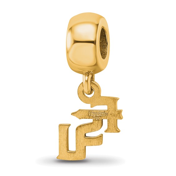 Sterling Silver Gold-plated LogoArt Florida State University F-S-U Extra Small Dangle Bead Charm