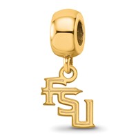 Sterling Silver Gold-plated LogoArt Florida State University F-s-u Extra Small Dangle Bead Charm view 1